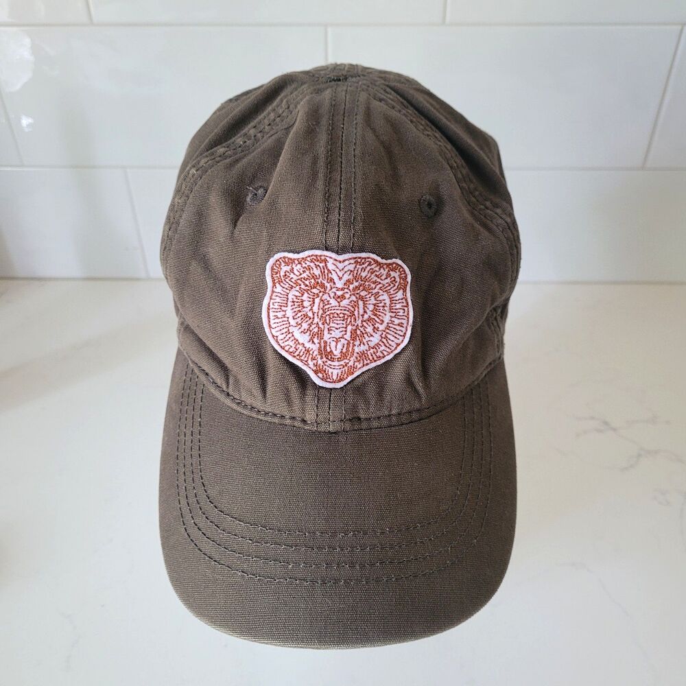 Lucky Brand Bear Head Patch Baseball Cap Hat Distressed One Size FLAW